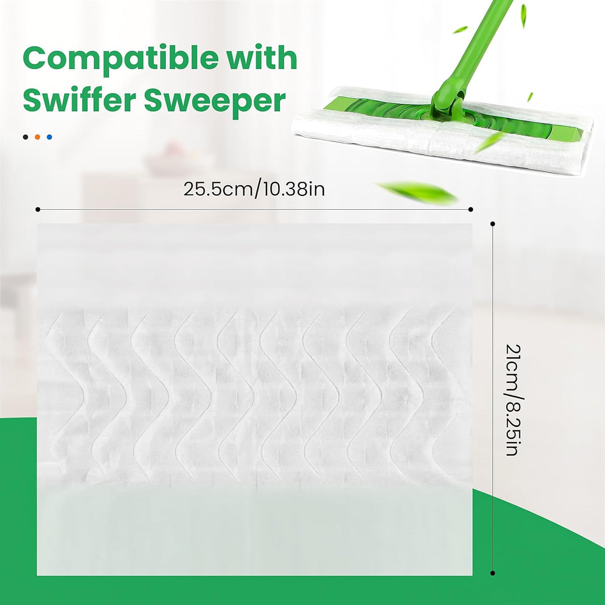 60 Count Dry Sweeping Cloths Compatible with Swiffer Sweeper Heavy Duty Pet Pads Refills Cleaning
