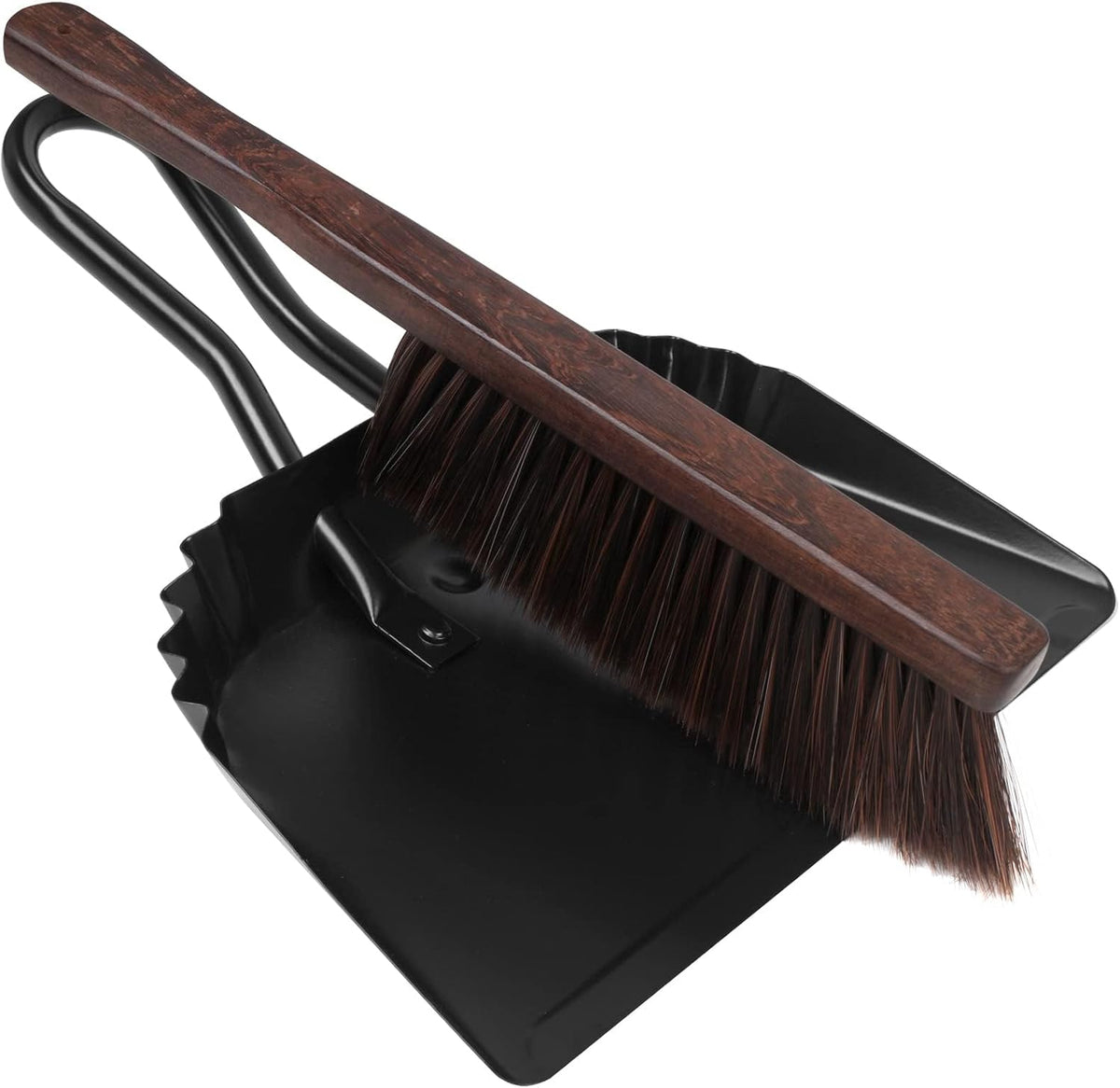 Dust Pan and Brush Set-Handheld Angled DustPan and Hand Broom Set, Large dust pan with handle,Heavy