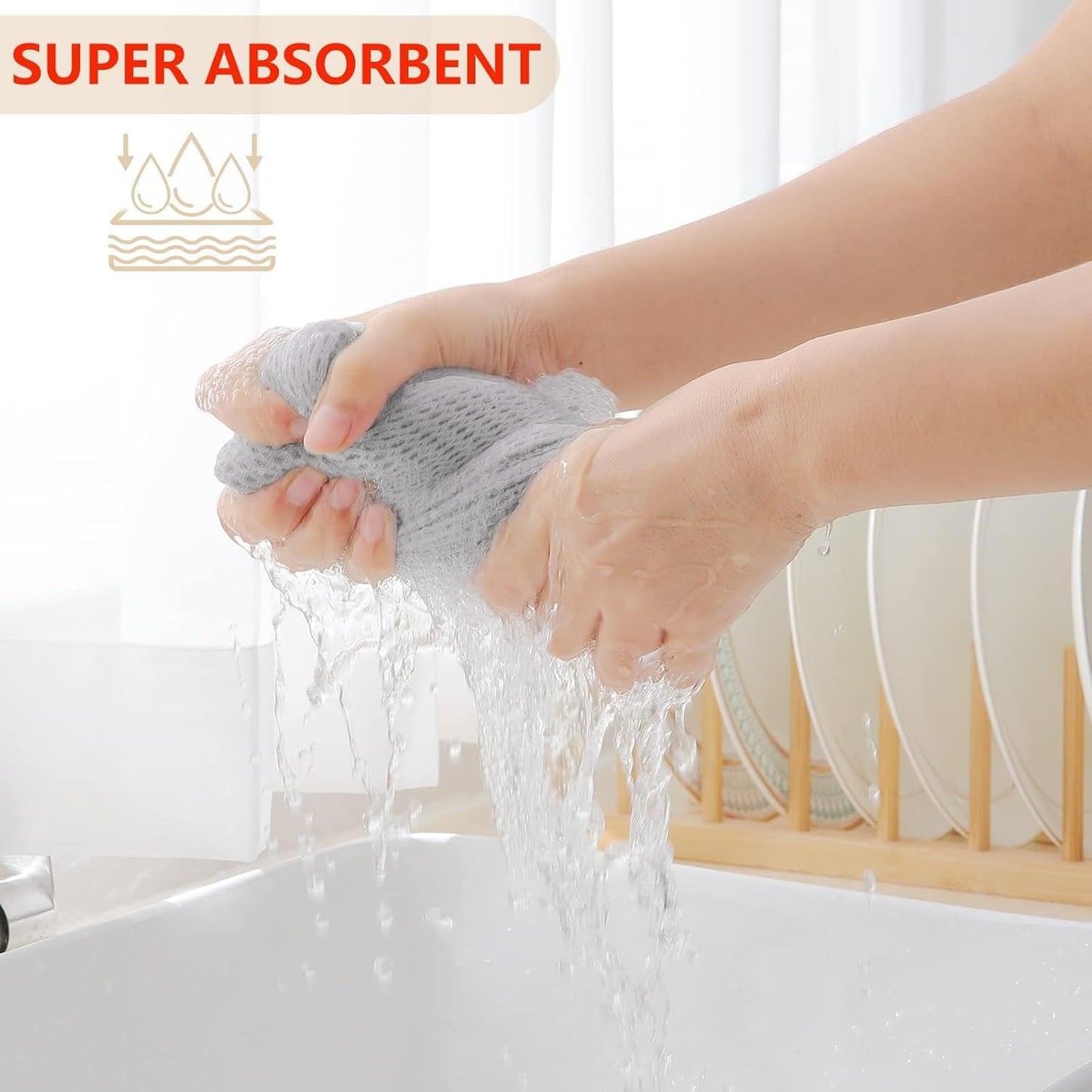 Homaxy 100% Cotton Waffle Weave Kitchen Dish Towels, Ultra Soft Absorbent Quick Drying Cleaning