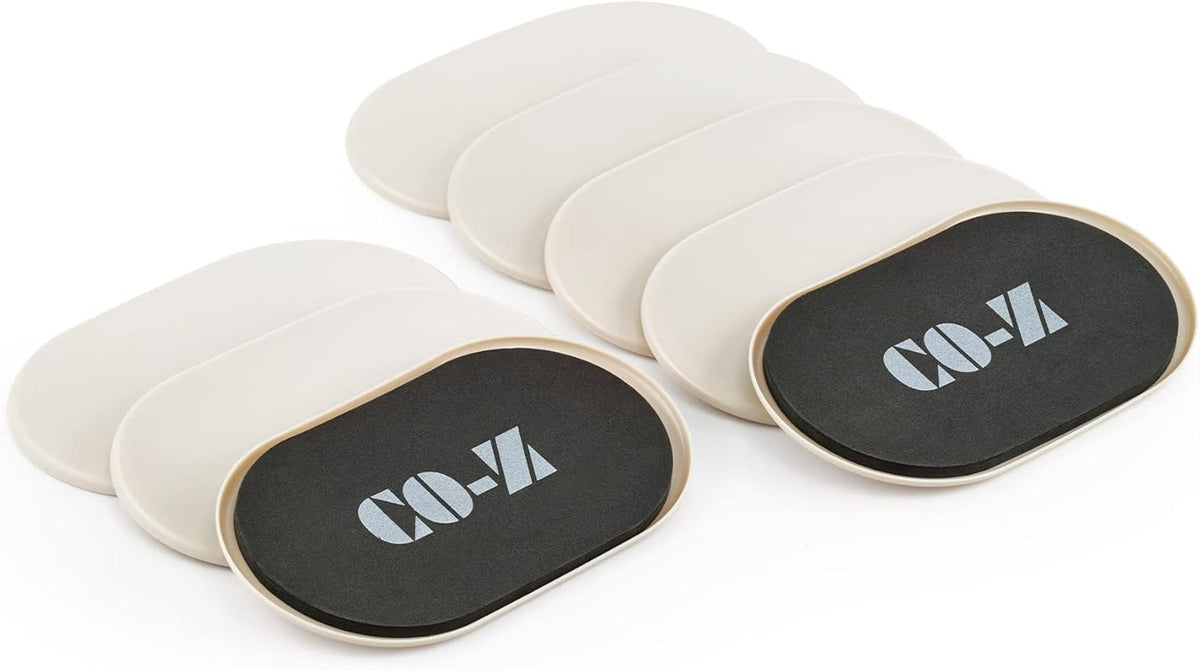 CO-Z Large Furniture Sliders - 8 Pack, 6" x 9 1/2" Oval Reusable Furniture Sliders for Carpet