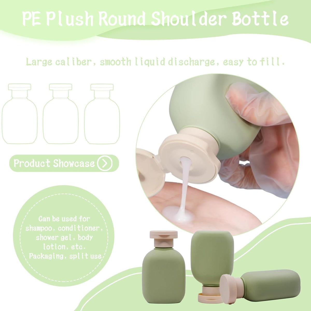 3.4 oz Leak-Proof Travel Bottles (5 Pack) - Plastic Squeeze Containers for Shampoo, Toiletries &