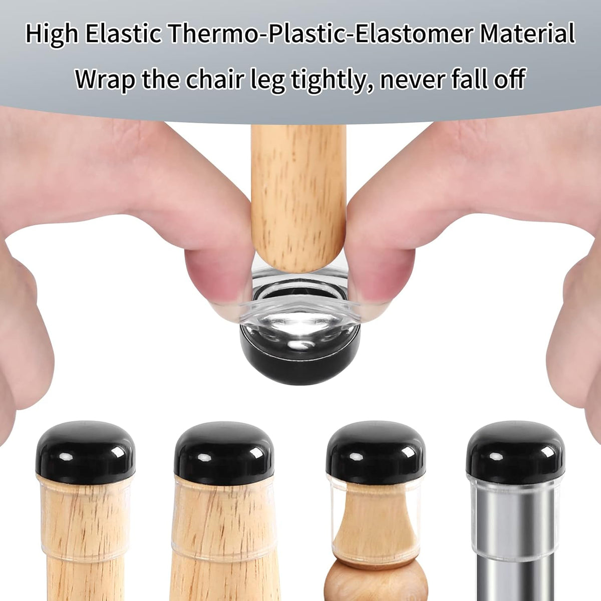 Ezprotekt 24 Pcs Extra Small Clear Chair Leg Sliders for Carpet, Round Teflon Furniture Pads for