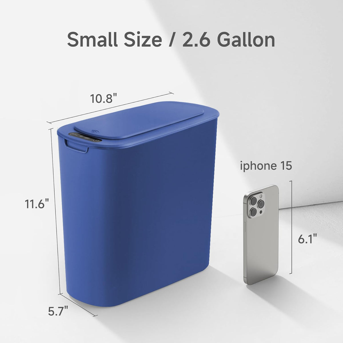 Automatic Motion Sensor Bathroom Trash Can with Lid, 2.6 Gallon Touchless Trash Bin, Smart Garbage