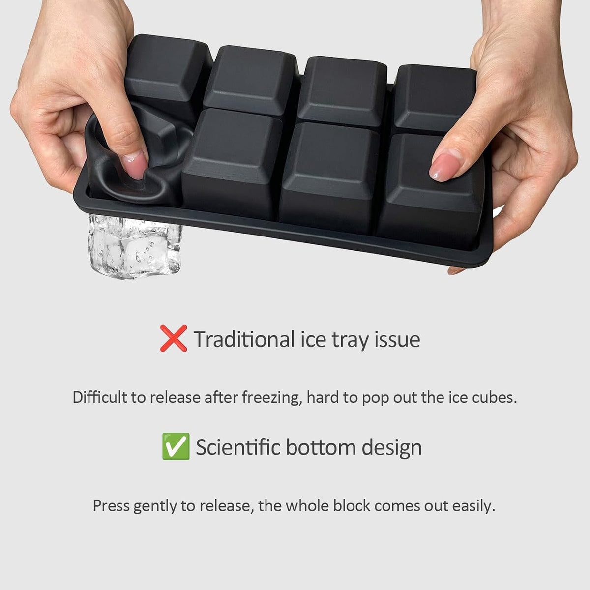 2 Pack Silicone 2 Inch Large Ice Cube Molds for Cocktails Wine Fruit and Bourbon Whiskey Easy