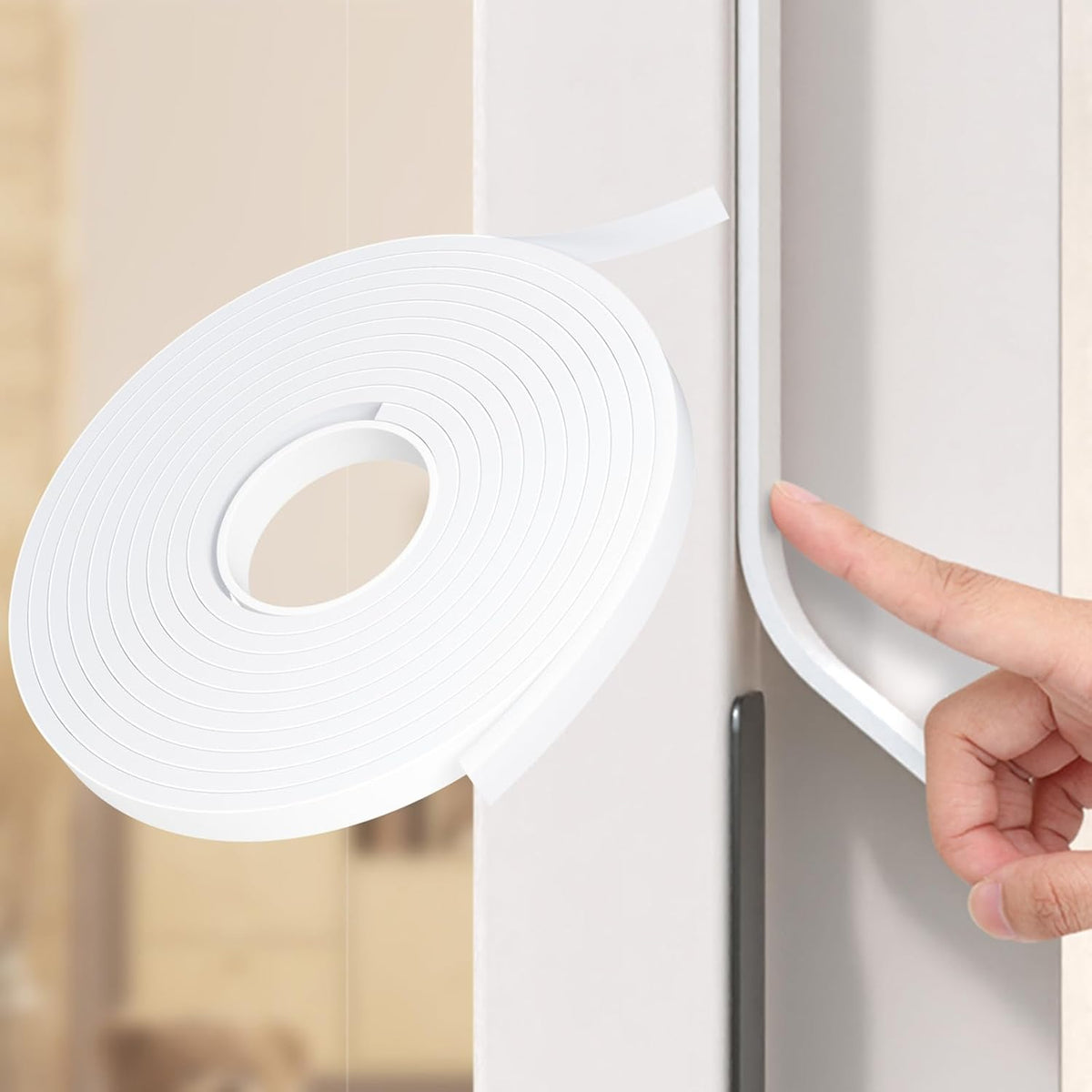 Weather Stripping Door Seal White,1/2Inch Wide X 1/4 Inch Thick,Air Conditioner Window Seal,Self