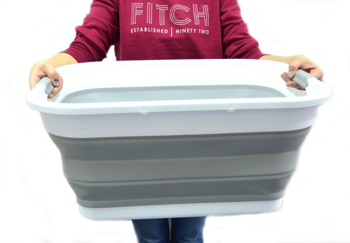 SAMMART 41L (10.8 gallon) Collapsible Plastic Laundry Basket-Foldable Pop Up Storage