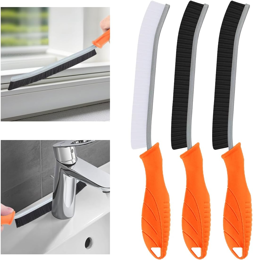 Hard Bristle Crevice Cleaning Brush-Thin Gap Scrub Brush, Small Cleaning Brush, Grout Brush
