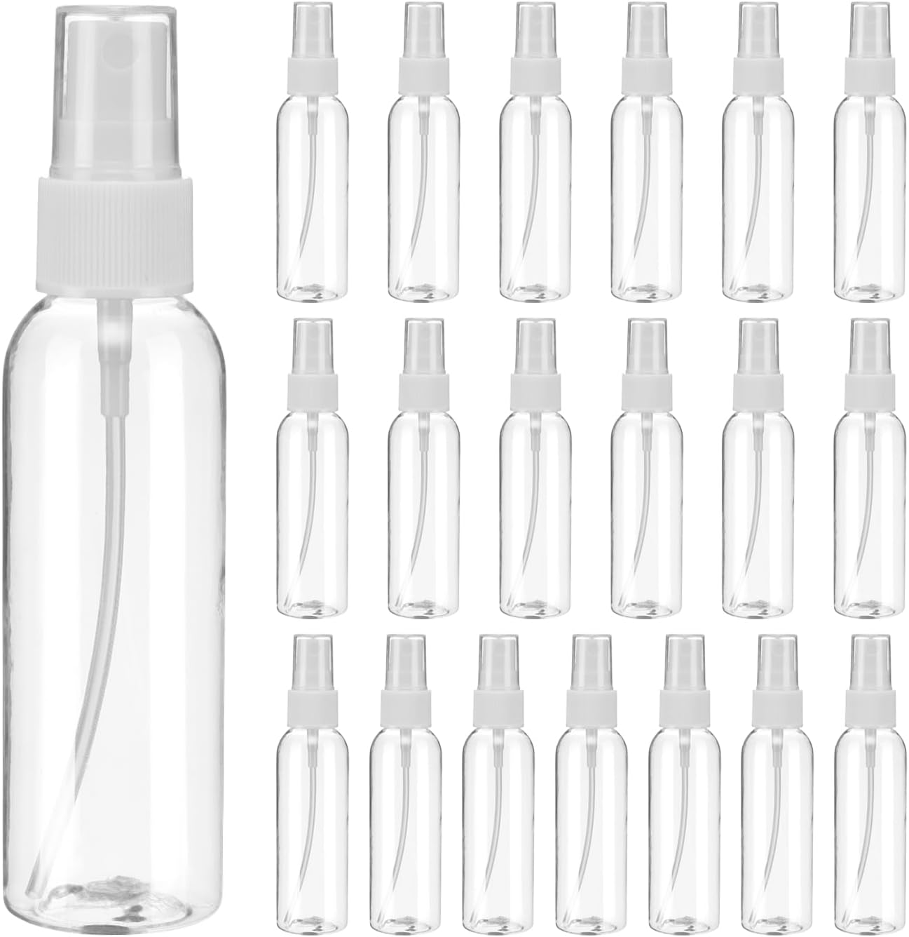 uxcell 20Pack Spray Bottles, 2Oz/60ML Clear Empty Mist Plastic Mini Travel Bottle Set,Small