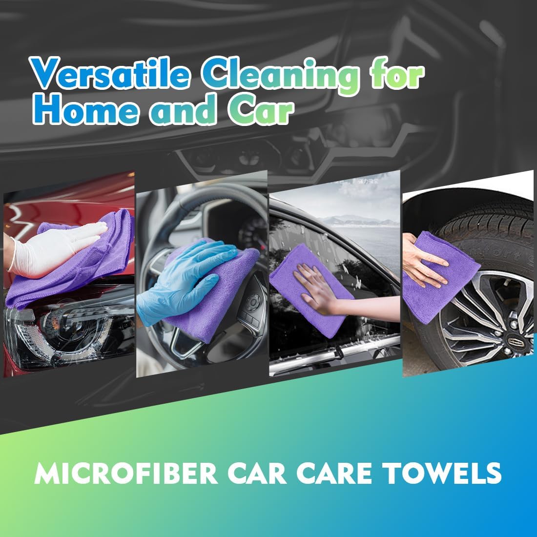 HOMEXCEL Microfiber Cleaning Cloth 12 Pack 12.5 x 12.5 Inch Microfiber Towels for Cars Ultra