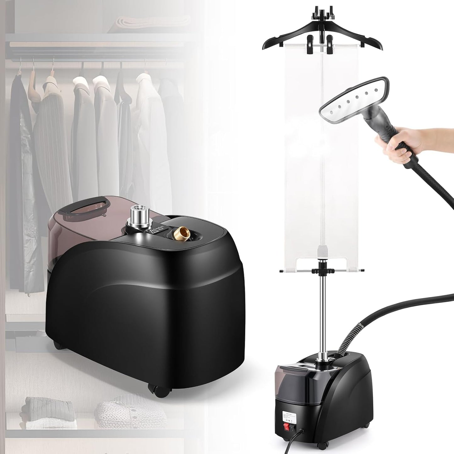 CGOLDENWALL Commercial Standing Garment Steamer for Clothes 1500w Continuous 70 mins Powerful