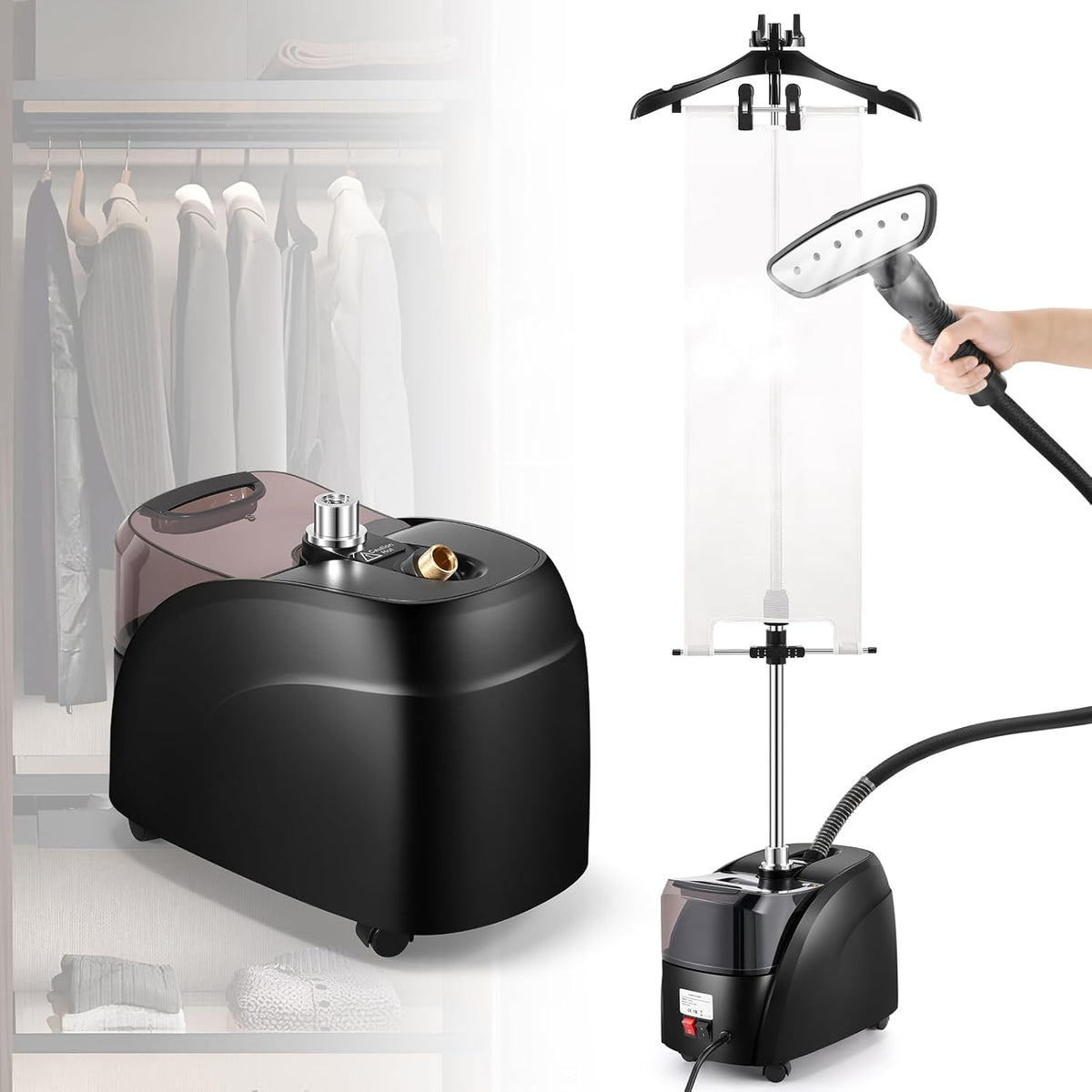CGOLDENWALL Commercial Standing Garment Steamer for Clothes 1500w Continuous 70 mins Powerful