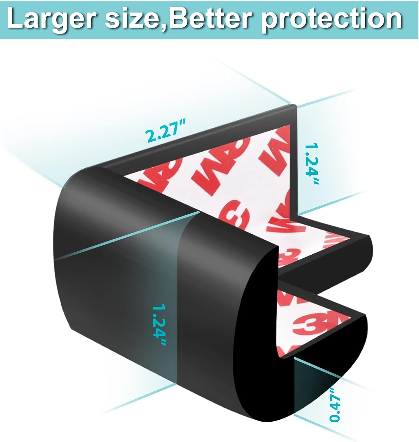 12 Pack Soft Corner Protector Baby Proofing Edge and Corner Guards, Safety Pre-Taped Rubber Foam