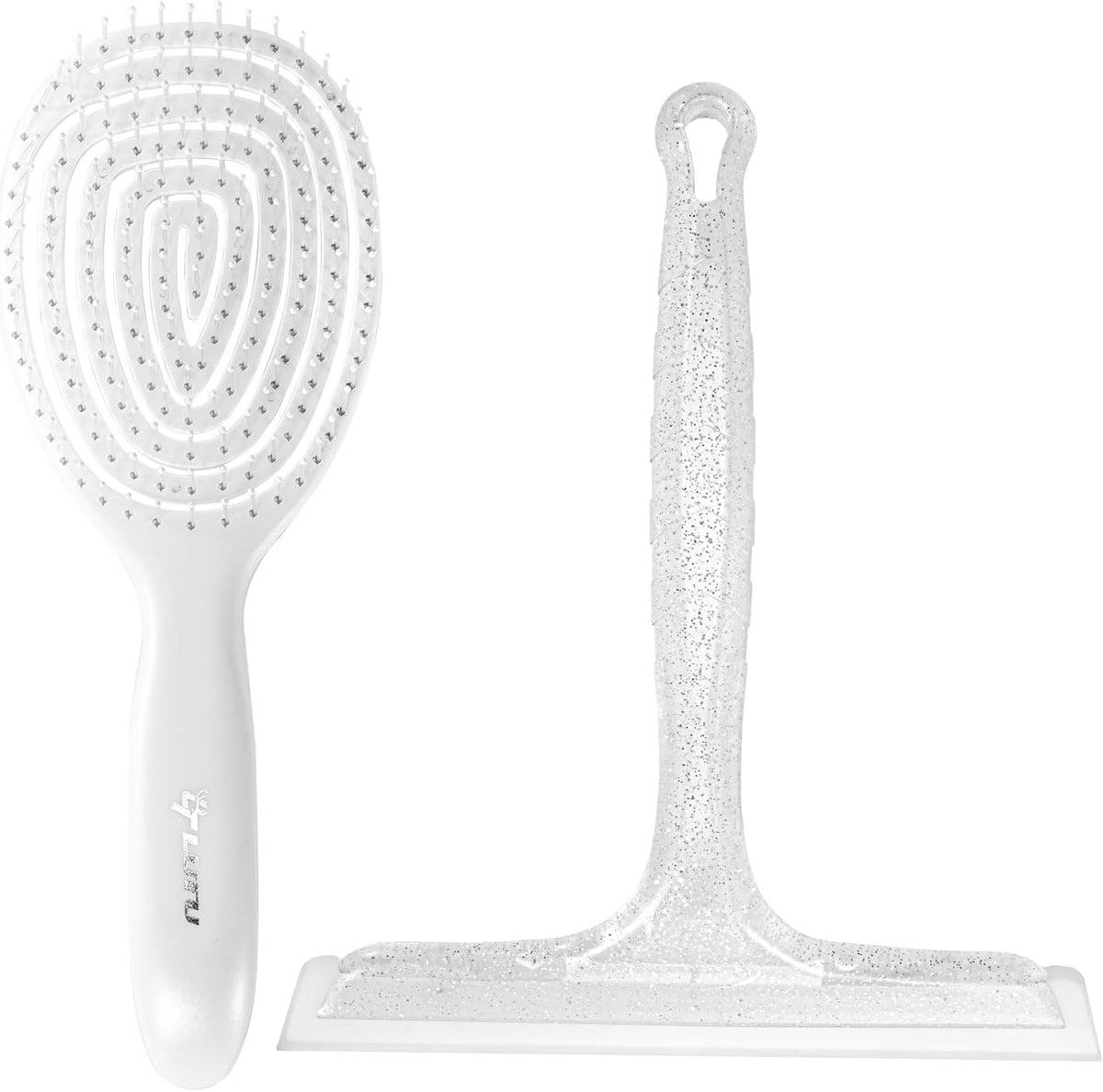 Shower Squeegee for Glass Doors, Bathroom Squeegee for Shower, Window Squeegee - Silver Comb and