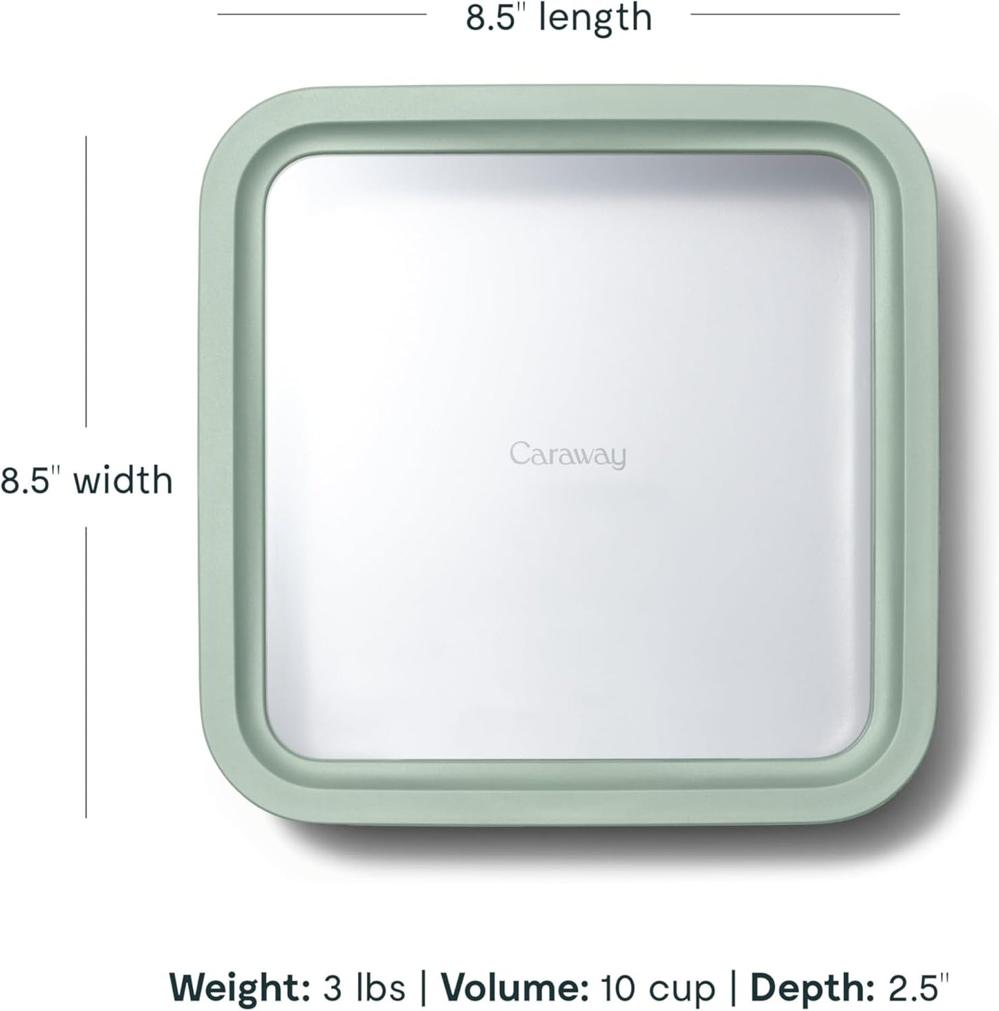 Caraway 6pc Glass Food Storage Set – 10 Cup Food Containers (6) - Ceramic Coated - Non Toxic, Non