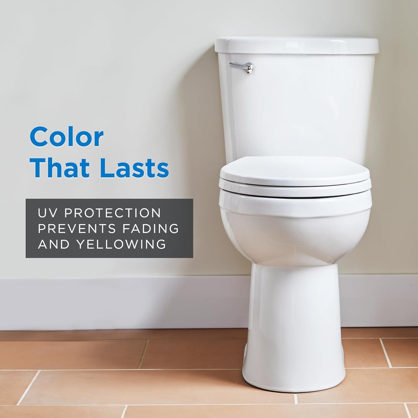 Gerber Round Front Toilet Seat with Cover, Soft Close, No Slam, Quick & Easy Install, Heavy-Duty
