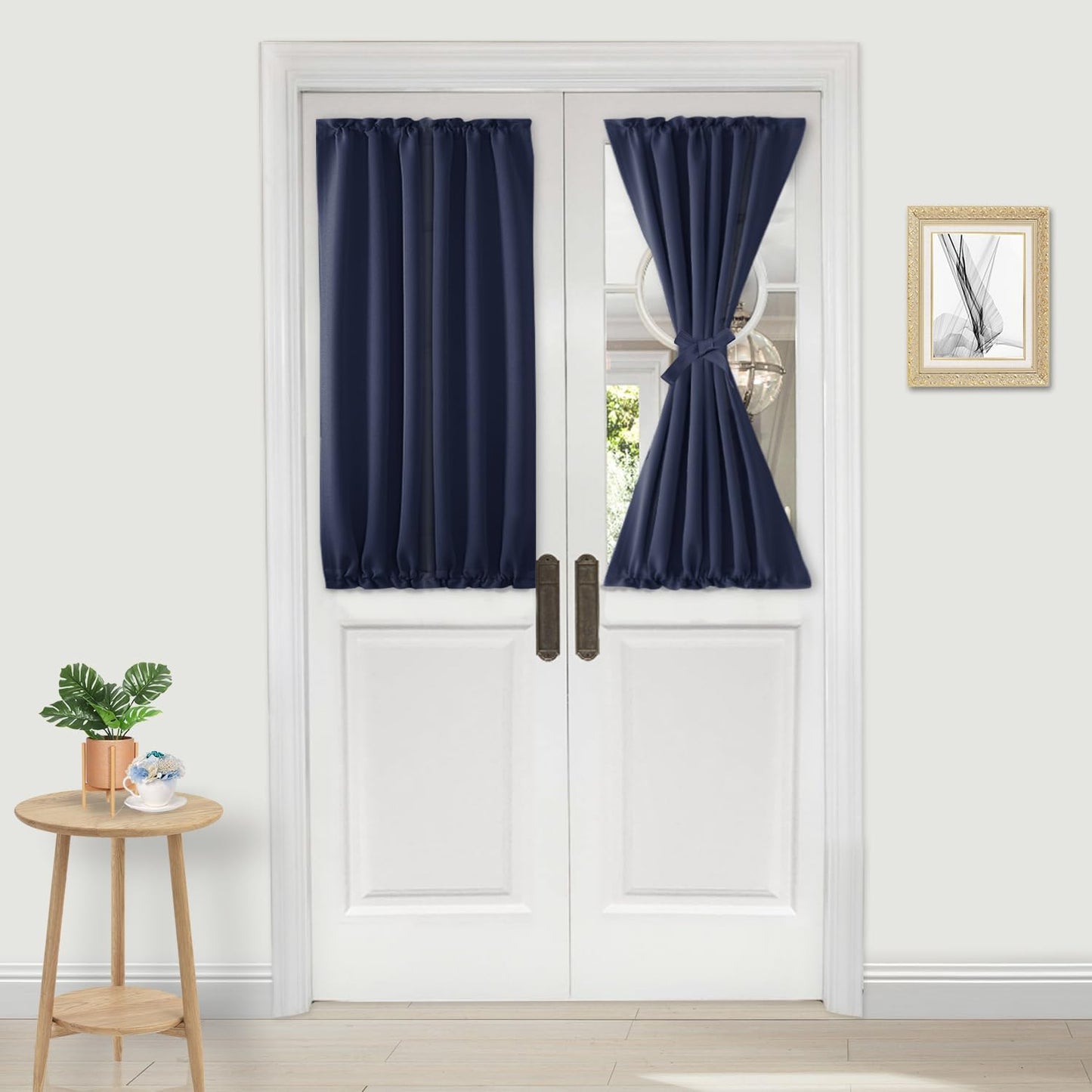 DWCN French Door Curtains – Rod Pocket Thermal Blackout Curtain for Doors with Glass Window