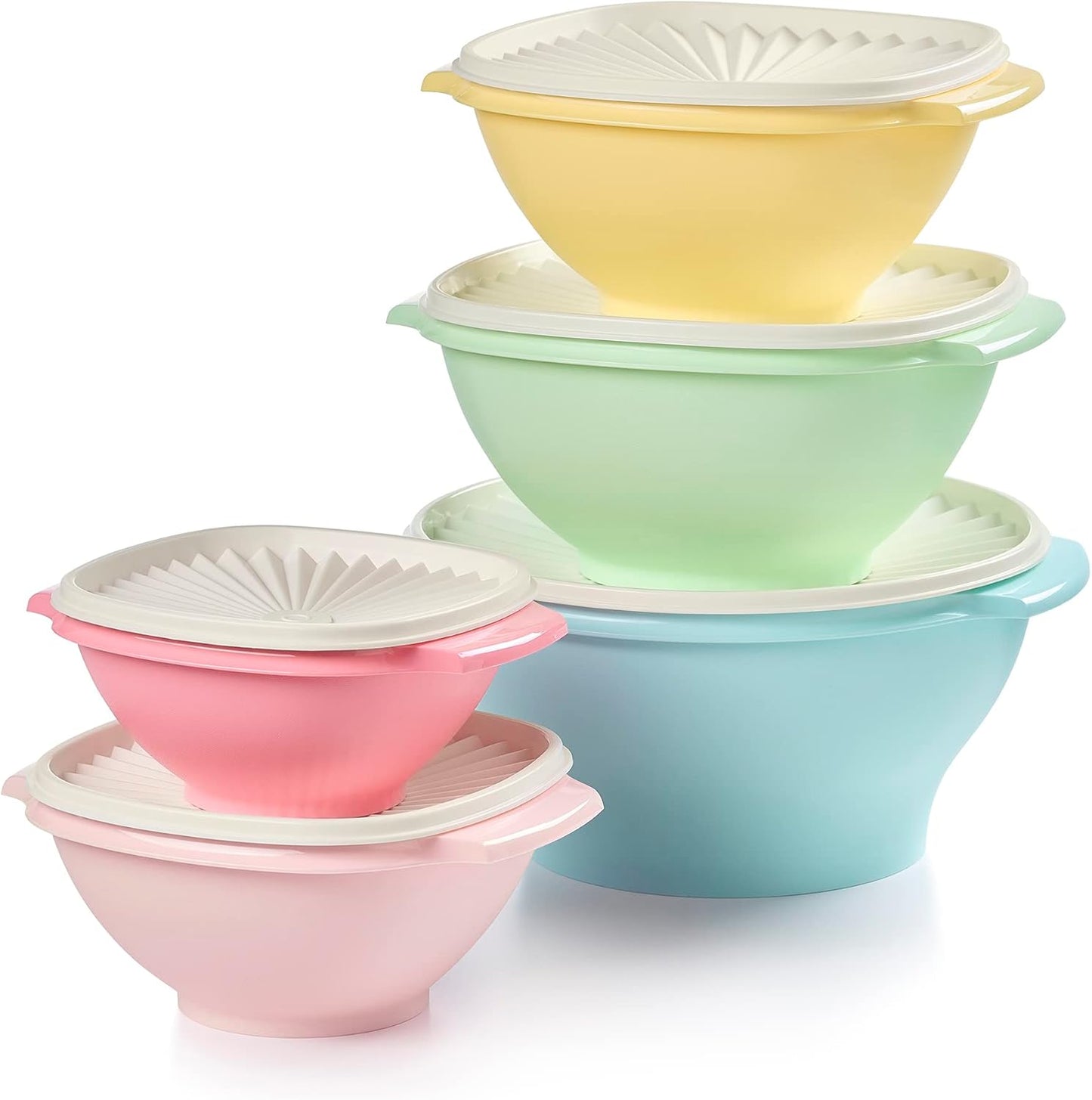Tupperware Heritage Collection, 10 Piece Food Storage Container Set in Vintage Colors, Dishwasher