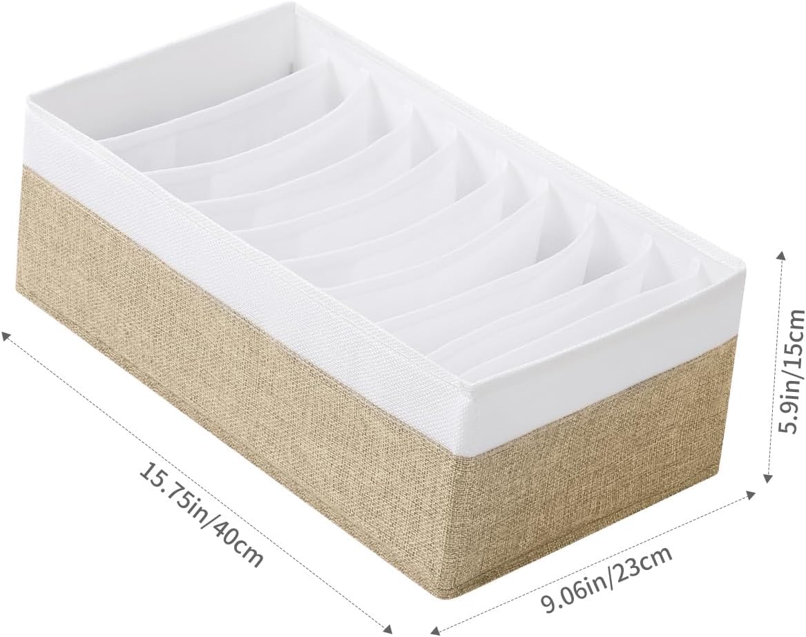 4 Packs T-shirt Drawer Organizers for Clothing,10 Grids Compartment Wardrobe Storage Box, Clothes
