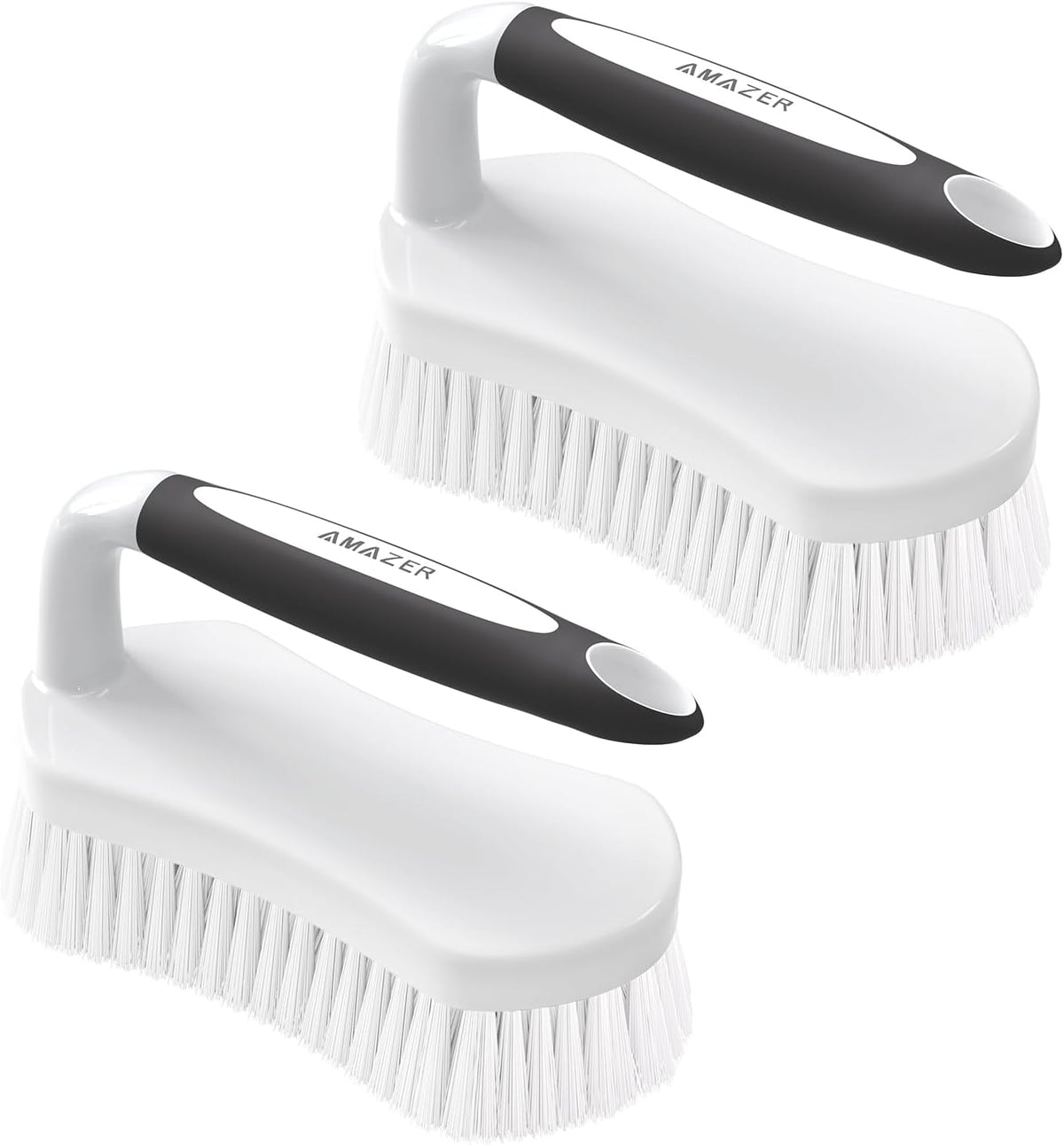 Amazer Scrub Brush for Cleaning Comfort Grip Shower Scrubber Stiff Bristles with Handle Heavy Duty