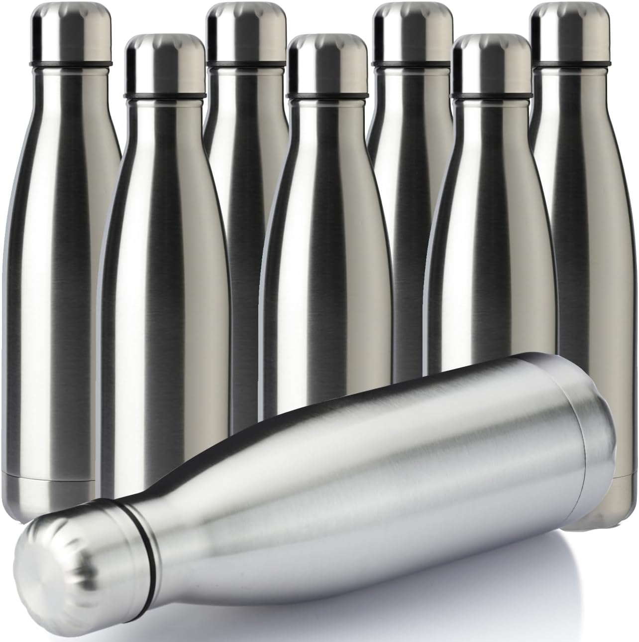 MEWAY 17oz Sport Water Bottle 8 Pack Vacuum Insulated Stainless Steel Leak-Proof Double Wall Cola