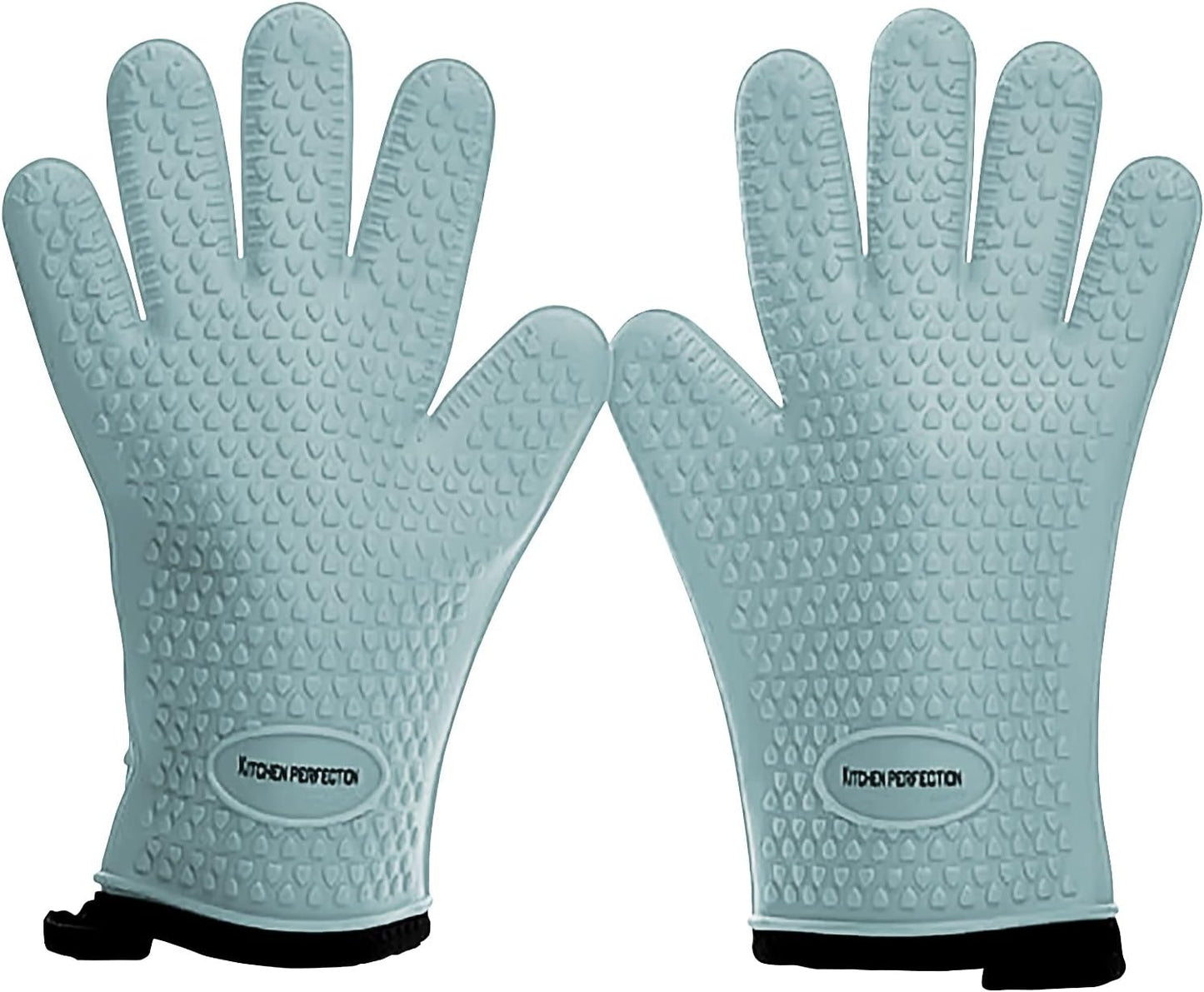 KITCHEN PERFECTION XL Silicone Smoker Oven Gloves for Women -Extreme Heat Resistant BBQ Gloves