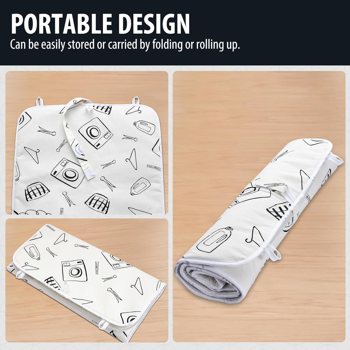 Seiritex Ironing Mat for Table Top, Portable Ironing Pad 39.4 x 18.9 inch Iron Board 5 in 1 Travel