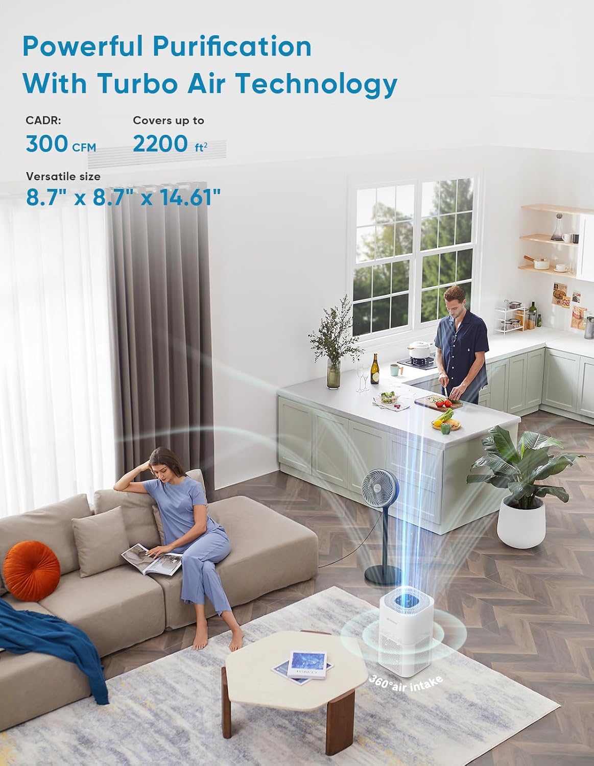 Dayette HEPA Air Purifiers for Home Large Room Up to 2200ft², Air Purifiers for Bedroom with Air