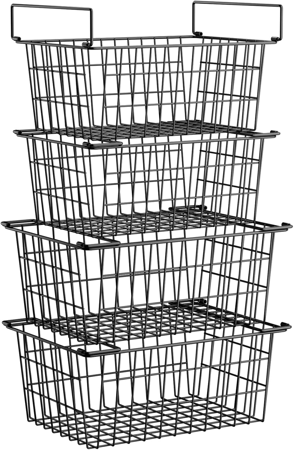 Freezer Organizer Bins, Large Capacity Stackable Baskets for Deep Chest Freezer Easy Get and Sort