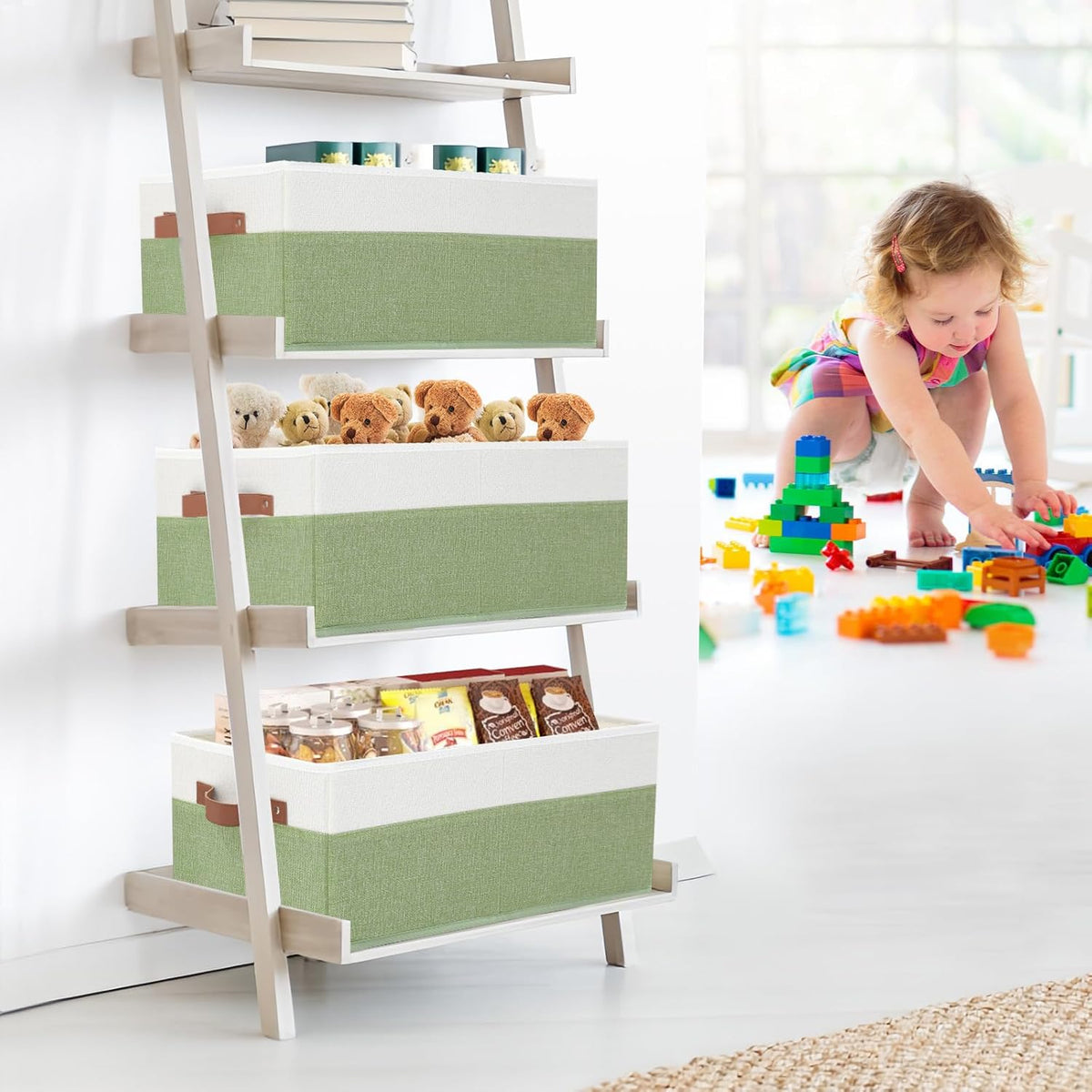 3 Pack Large Capacity Storage Bins Closet Organizer for Shelves, Fabric Closet Storage Baskets