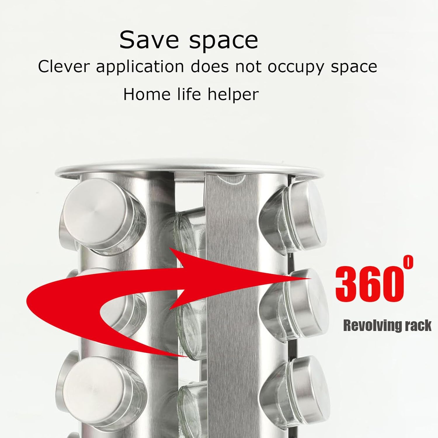 Spice Rack, Spice Rack Organizers for Countertop, Rotating Countertop Spice Rack, Revolving Spice