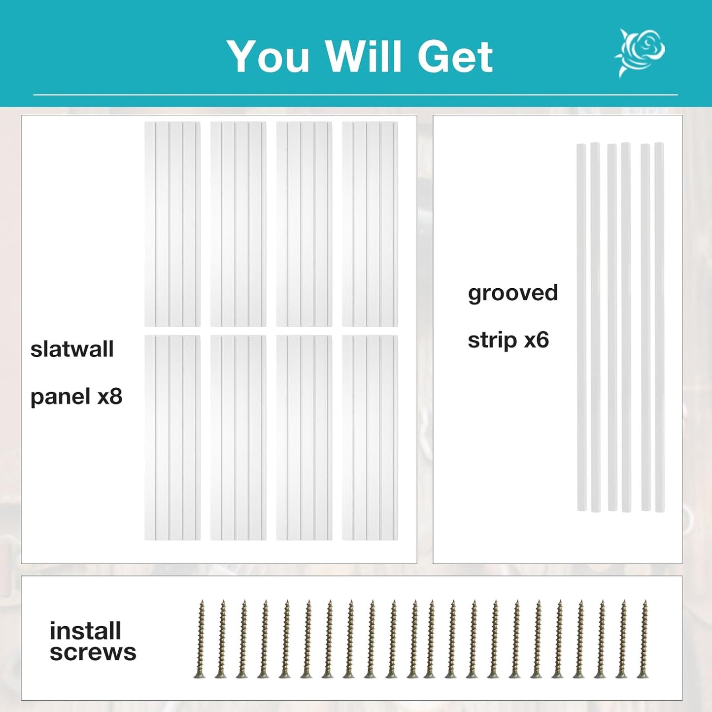 NeatiEase Slatwall Panel Wall Storage Systems, 4 x 8ft Slat Wall Paneling Garage Wall Organizer