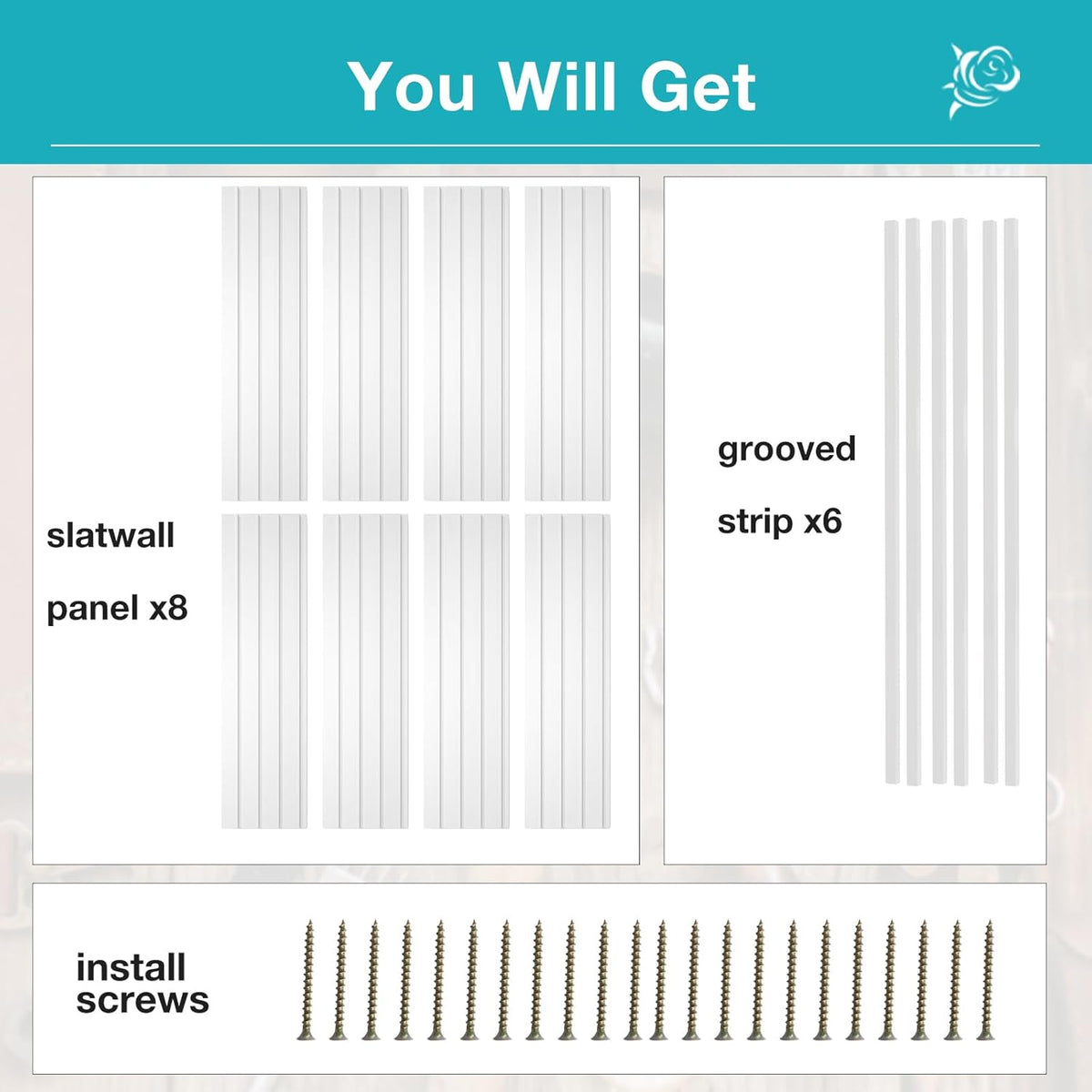 NeatiEase Slatwall Panel Wall Storage Systems, 4 x 8ft Slat Wall Paneling Garage Wall Organizer