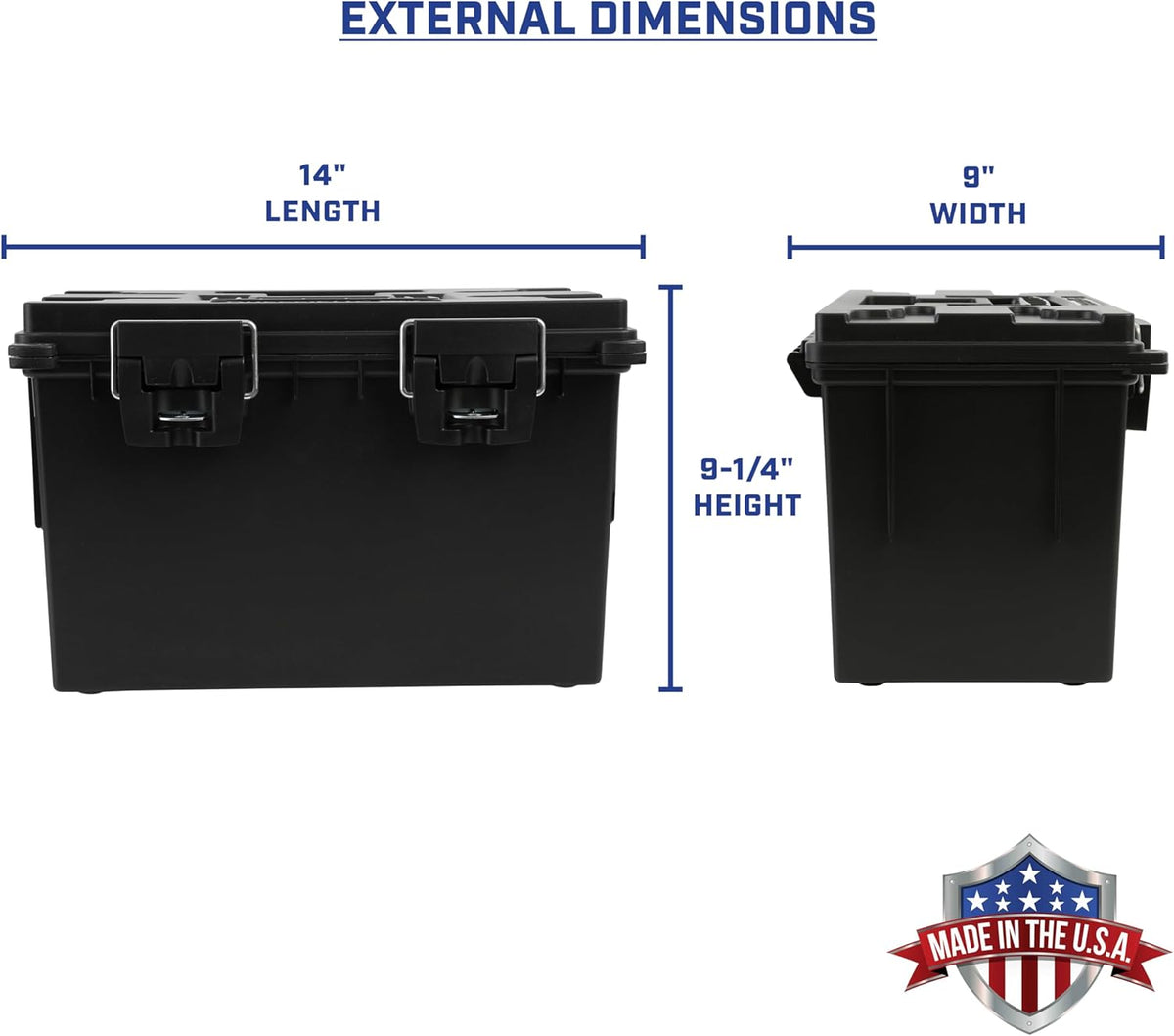 Sheffield 12773 XL Storage Bins With Lids, 2-Pack Stackable Storage Bins, Made in USA, Lockable and