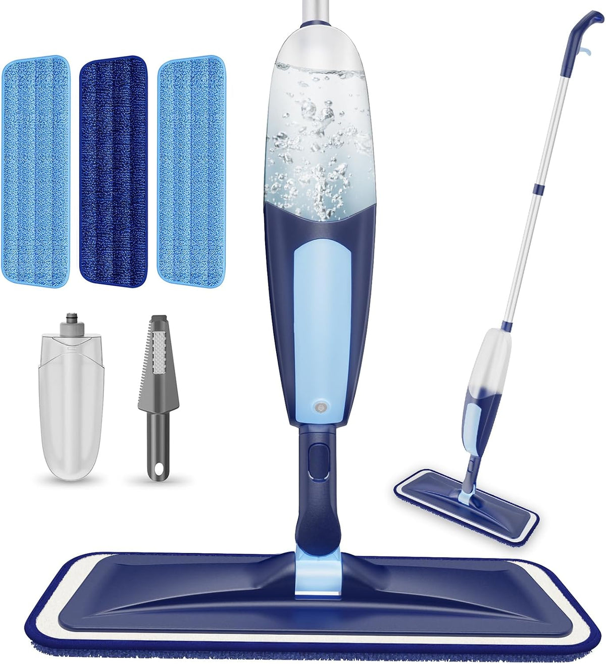 Spray Mops for Floor Cleaning, TRAV-ROUND Microfiber Wood Floor Mop with 3 Reusable Washable Pads