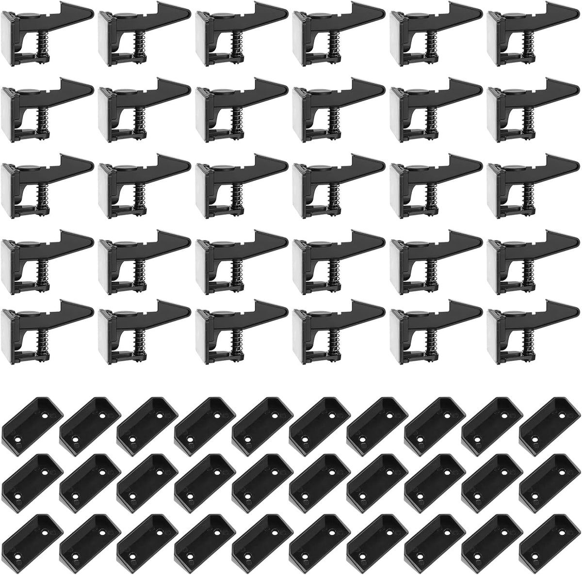 Tuanse 30 Pcs Cabinet Locks Invisible Safety Drawer Latches with Screws Self Adhesive Cabinet