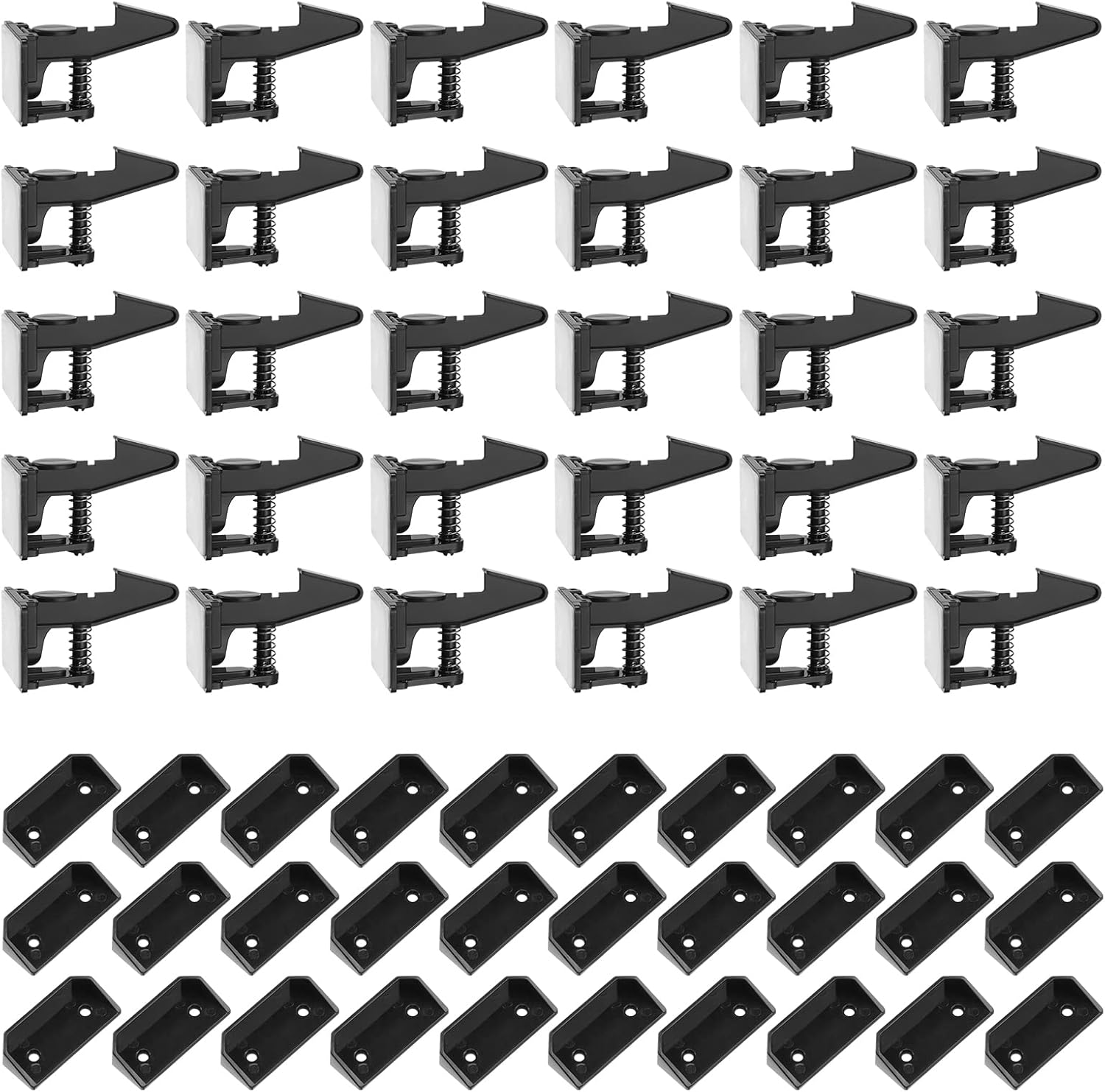 Tuanse 30 Pcs Cabinet Locks Invisible Safety Drawer Latches with Screws Self Adhesive Cabinet