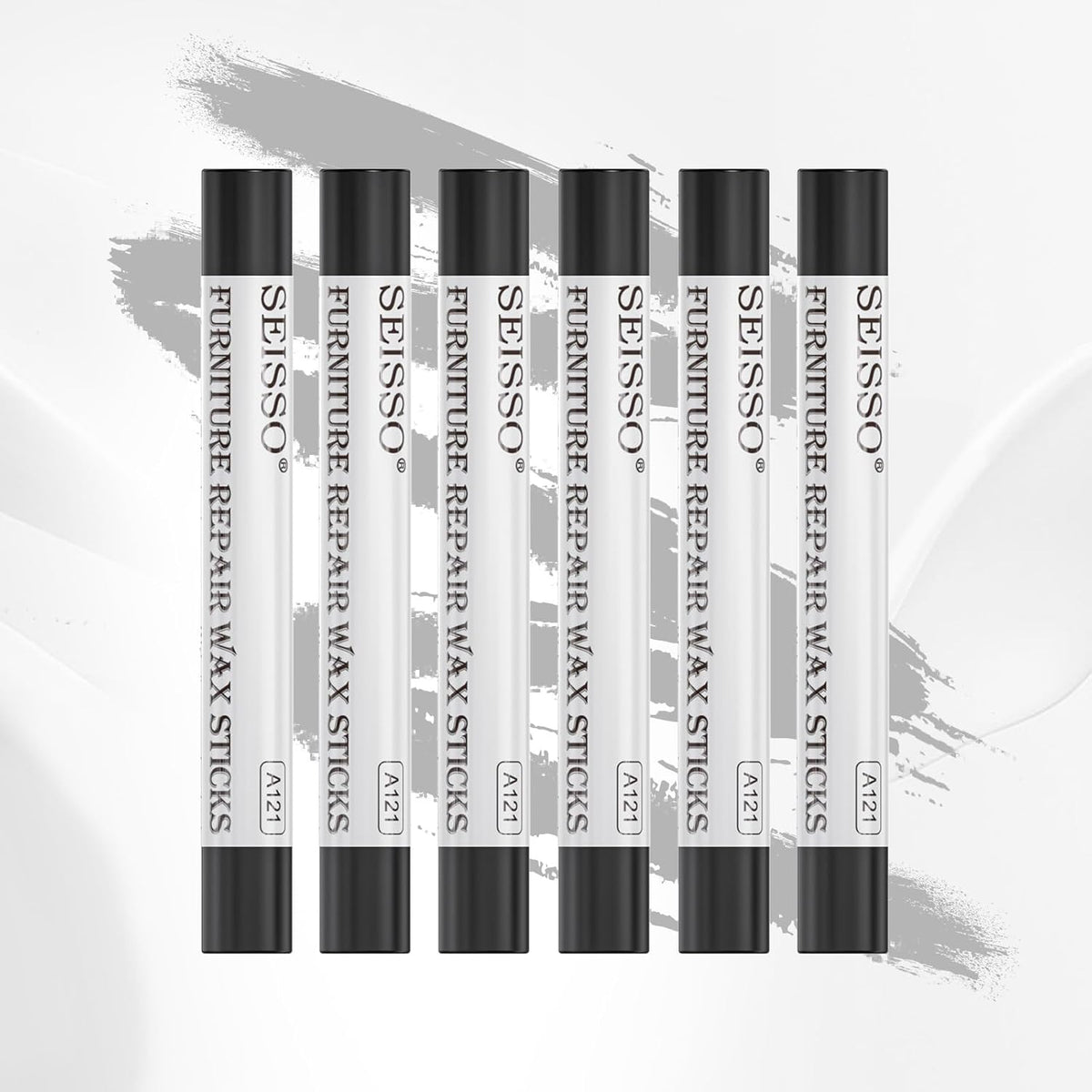 SEISSO Furniture Repair Crayon, 6 Pcs - Wood Filler Sticks, Scratch Repair Wax, Furniture Marking
