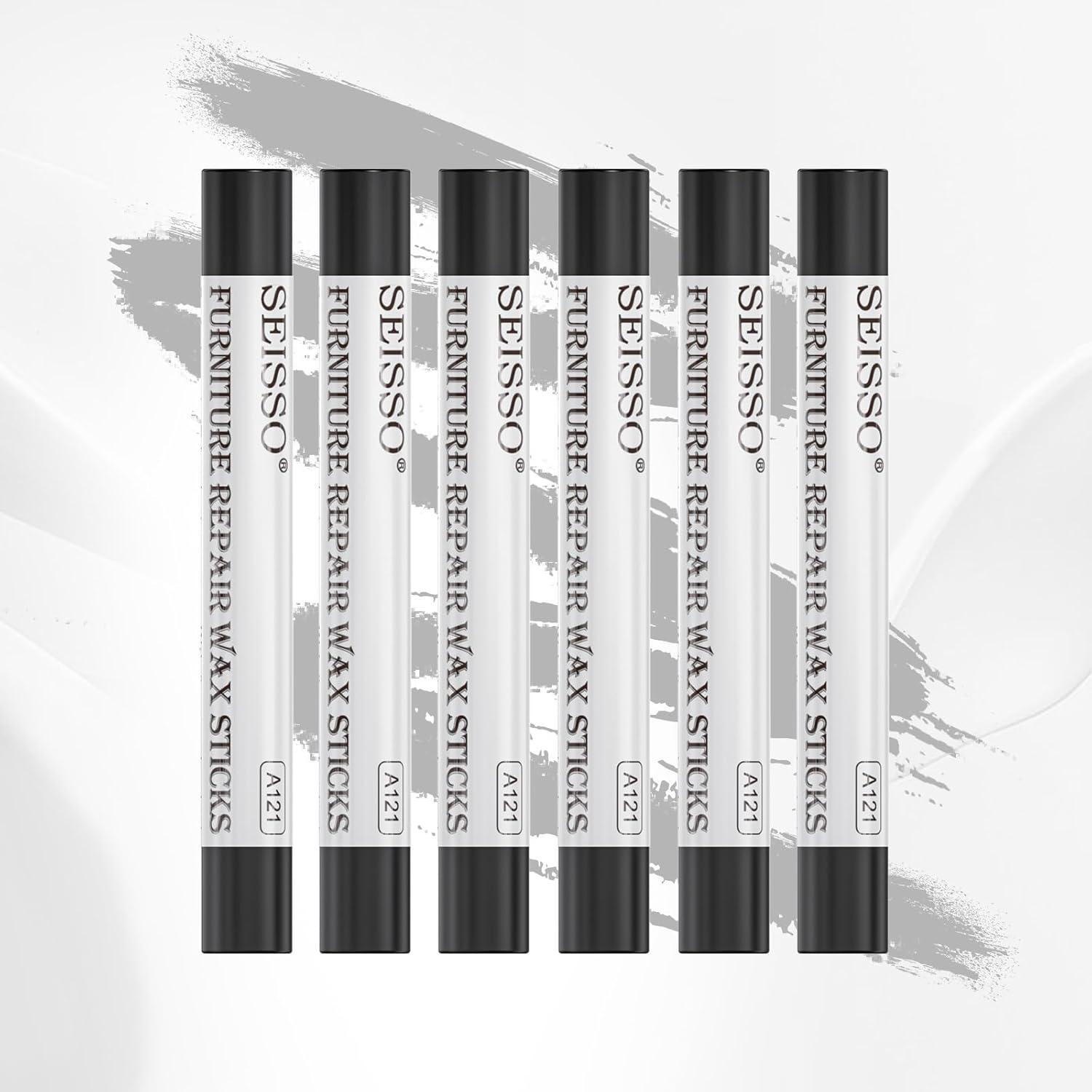 SEISSO Furniture Repair Crayon, 6 Pcs - Wood Filler Sticks, Scratch Repair Wax, Furniture Marking