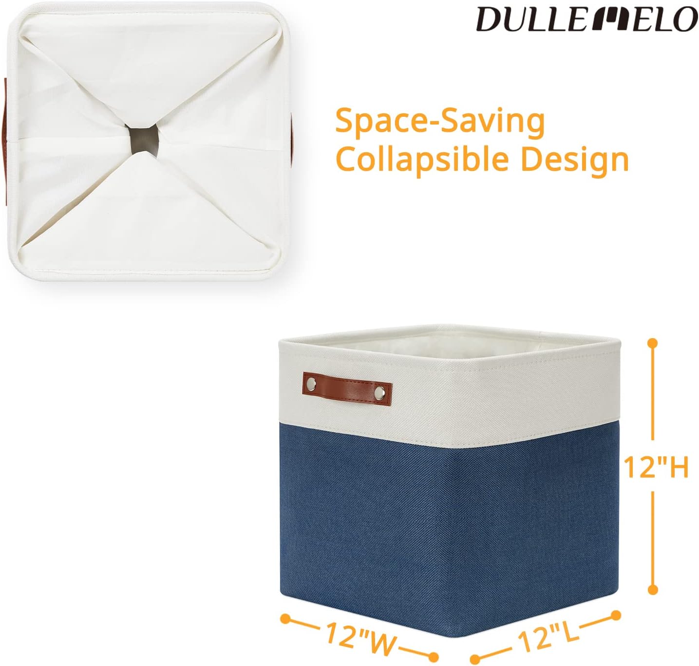 DULLEMELO Foldable Storage Cubes 12 x 12 Organizer Bins,Canvas Storage Bins Empty Gift Baskets for
