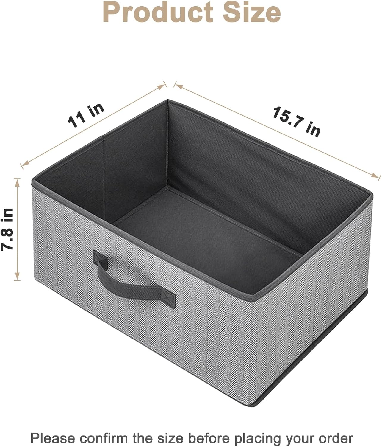 Storage Baskets, 15.7 Inch Woven Fabric Bins, Storage Cubes with Reinforced Handles, Organizer Bins