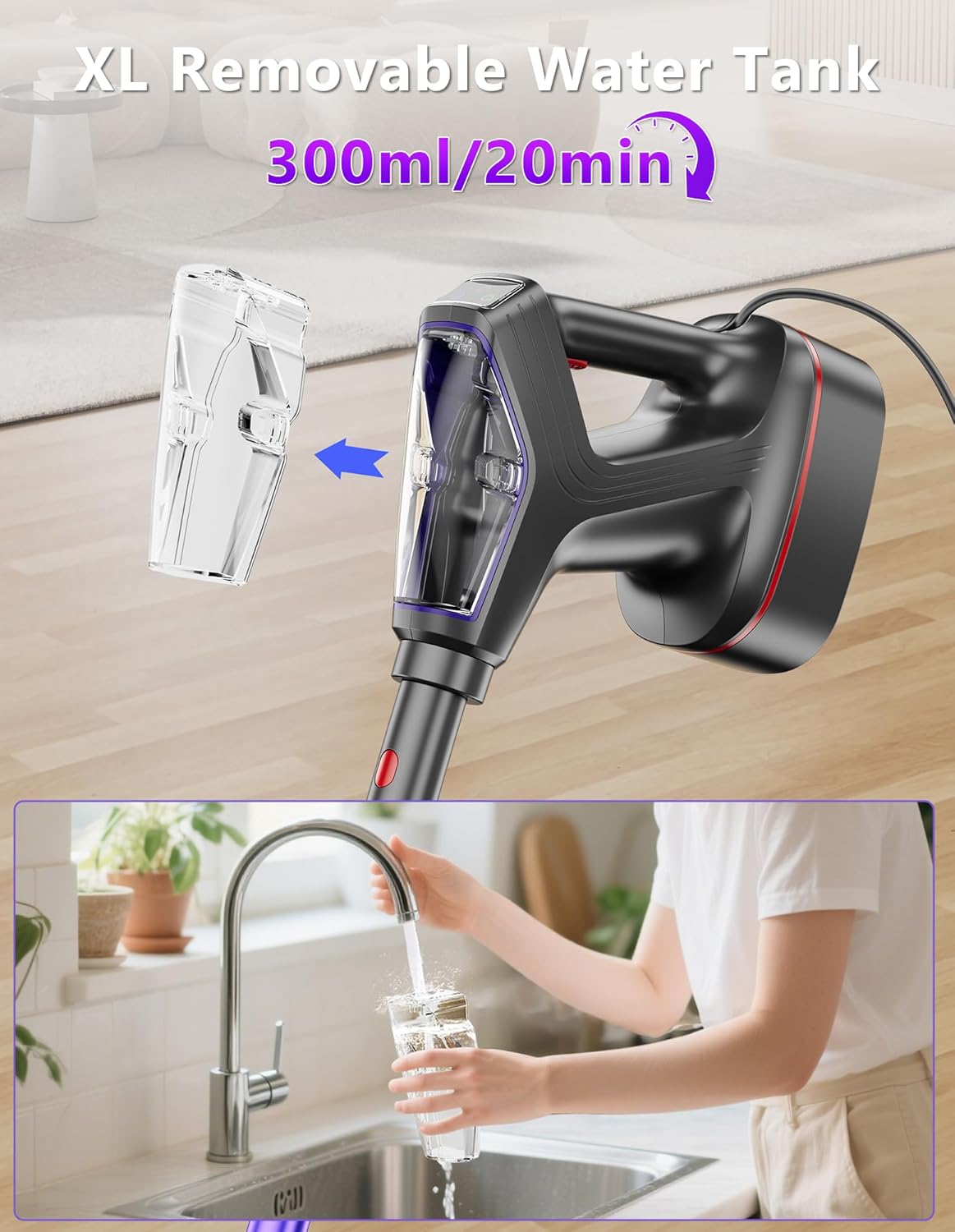 Steam Mop for Floor Cleaning, Heavy Duty 29-in-1 Steam Cleaner for Home with Detachable Handheld