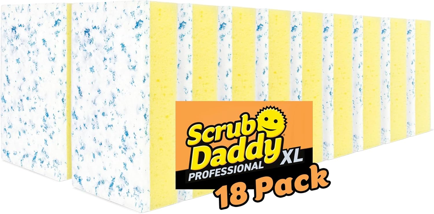 Scrub Daddy Eraser Daddy XL - Large Melamine Foam Sponges for Cleaning - Dual-Sided White Eraser