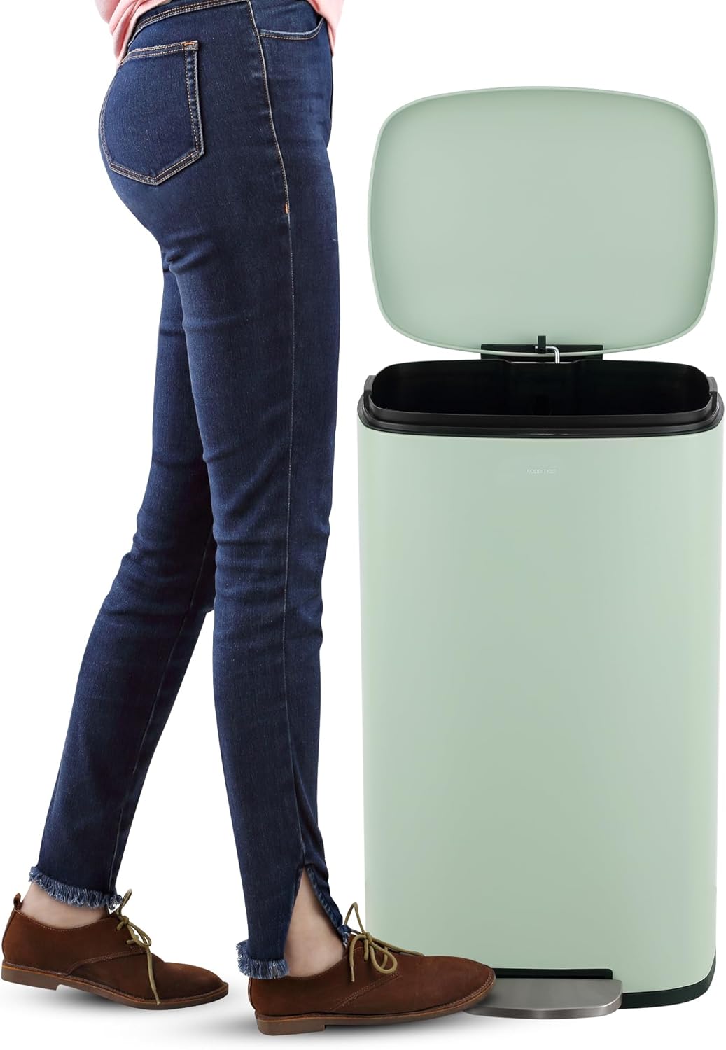 happimess HPM1011H Curtis 8-Gallon Step-Open Trash Can, Fingerprint Resistant, Modern, Minimalistic