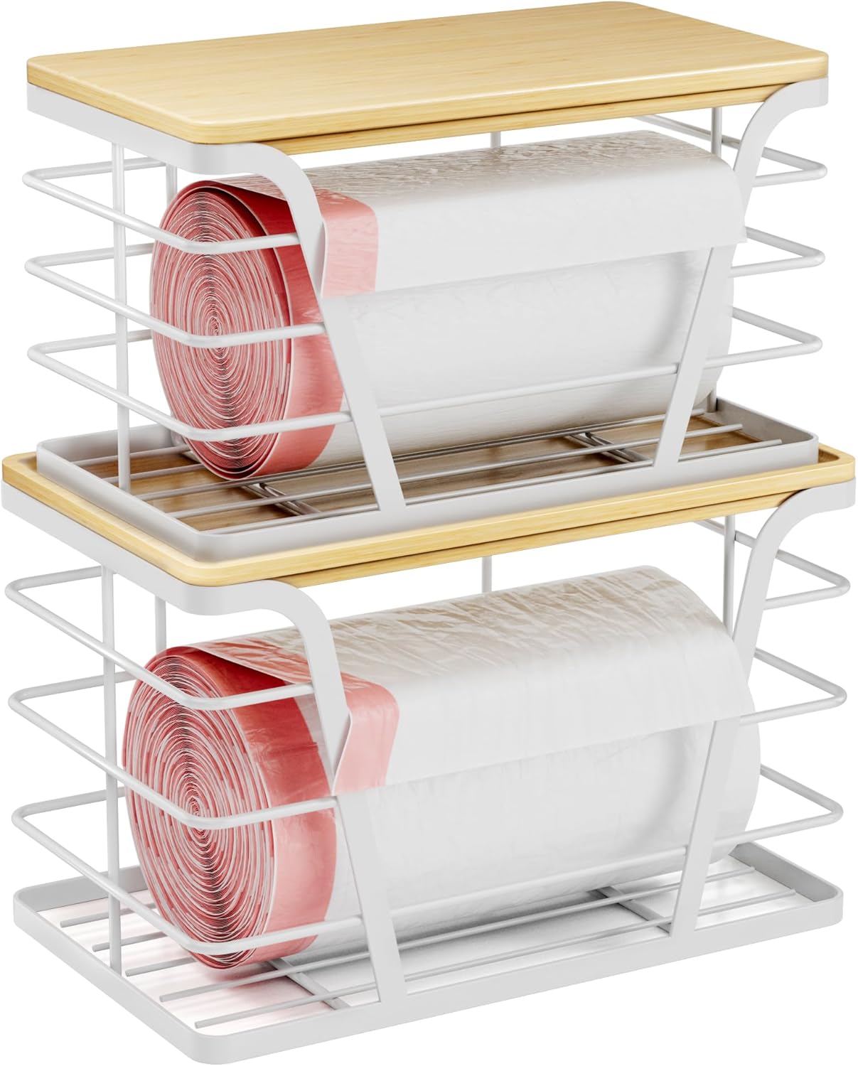 2 Pack Stackable Laundry Room Organization and Storage, Laundry Room Decor and Accessories, Trash