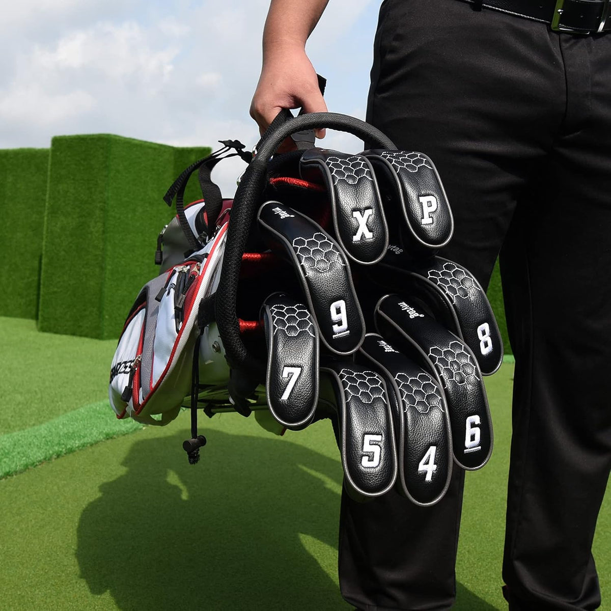 mytag 8PCS Golf Hybrid Iron Covers Set, Knit Hybrid Head Covers, Fits Cobra T Rail, Cleveland