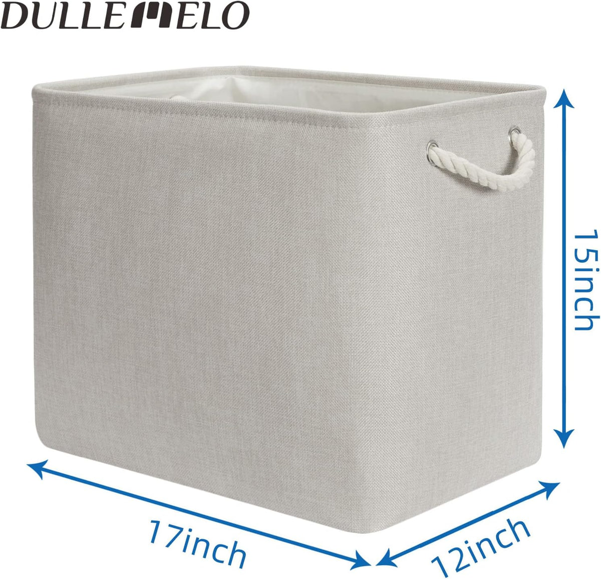 DULLEMELO 2-Pack Large Storage Baskets for Organizing Canvas Fabric Storage Basket Bins With Rope