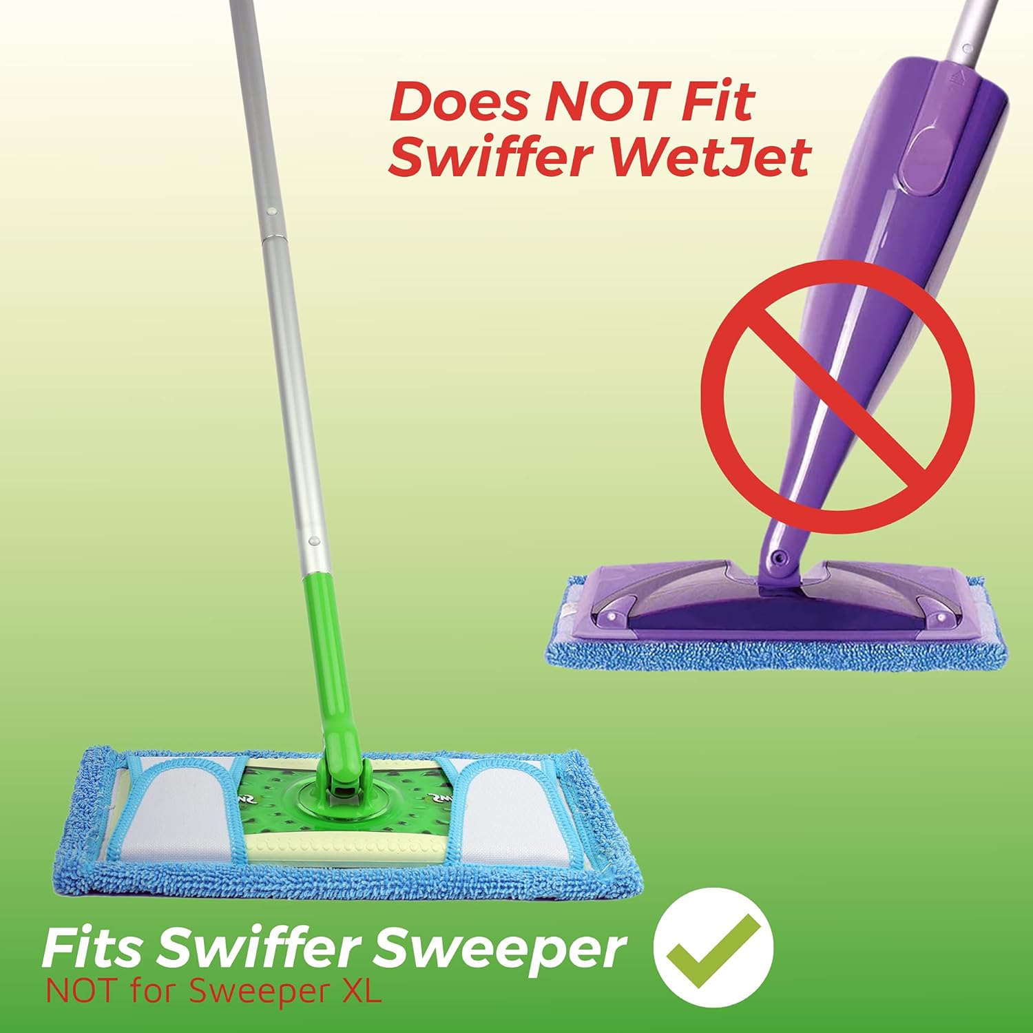 Reusable Mop Pad for Swiffer Sweeper Mop, 12.5'' Microfiber Mop Pad Refill Washable for Hard Floor