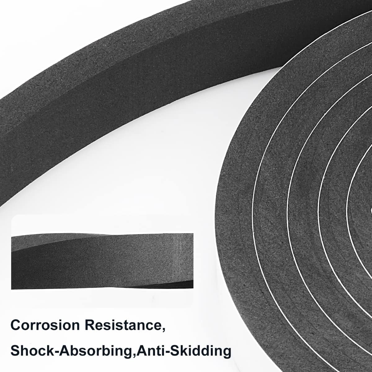 2 Rolls Weather Stripping Door Seal, 1''W x 3/8'' T Foam Tape Single Sided, Adhesive Closed Cell