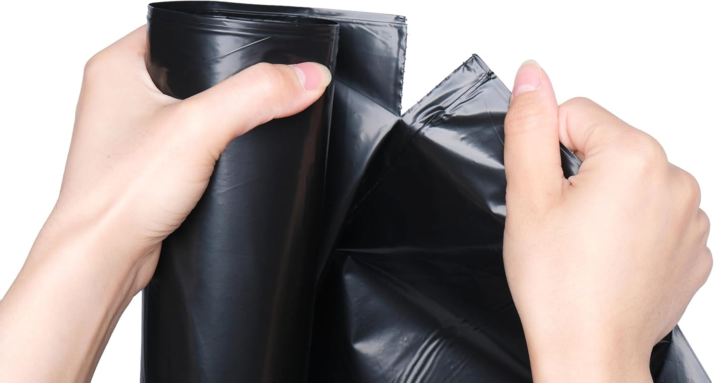 TYPLASTICS Heavy Duty 55-60 Gallon Trash Can Liners, 36" x 60", 1.2Mil, Black Garbage Bags