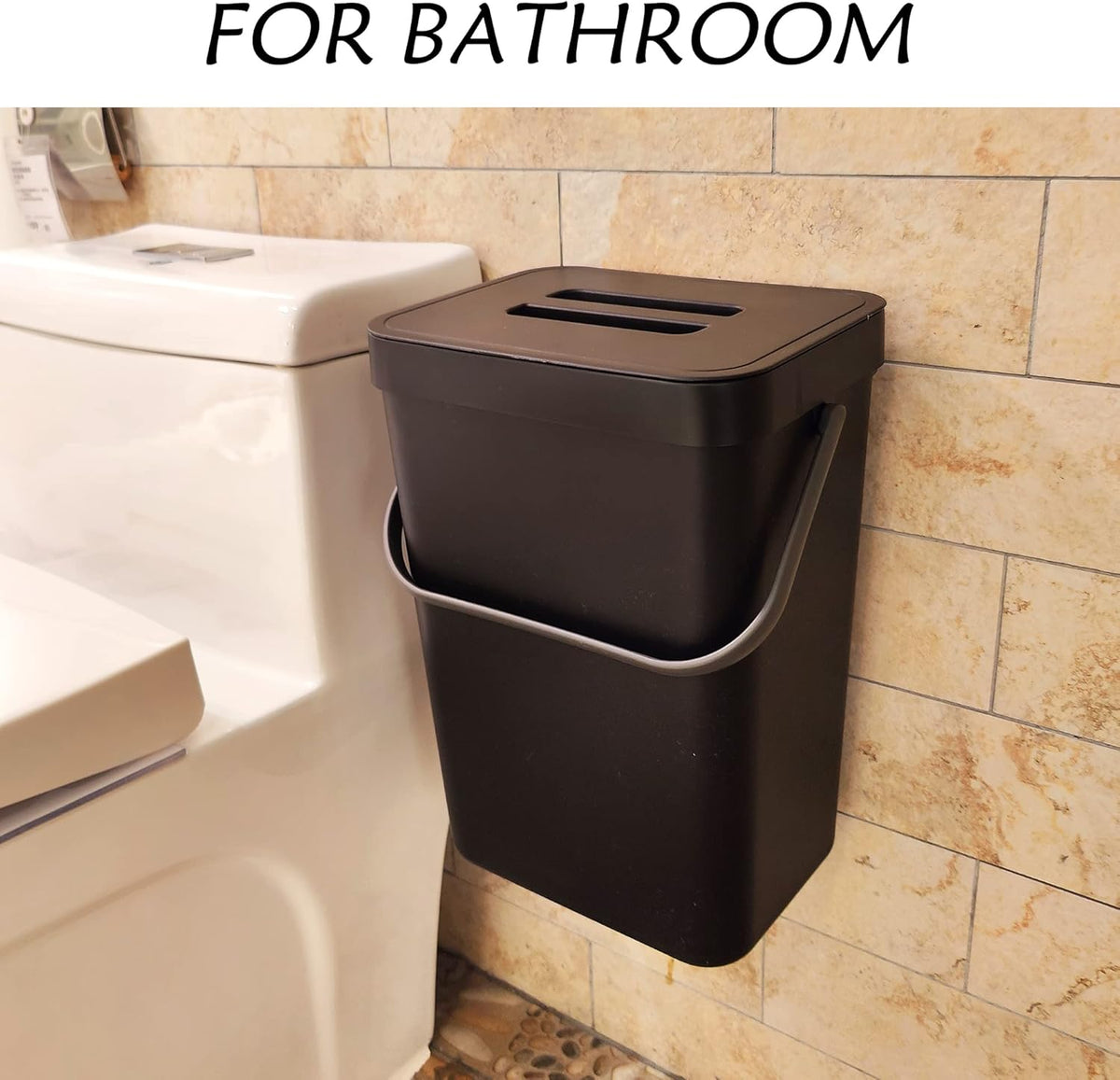 stonespace Under Sink Trash Can，Kitchen Compost Bin, Diaper Pail, 3.2 Gallon/12L Hanging Garbage